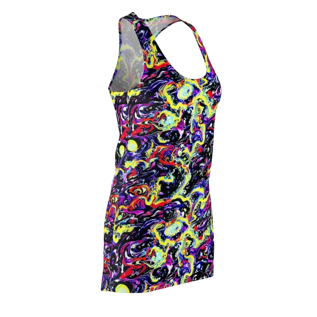 Ultraviolet Whirlpool on Racerback Dress — Front Side