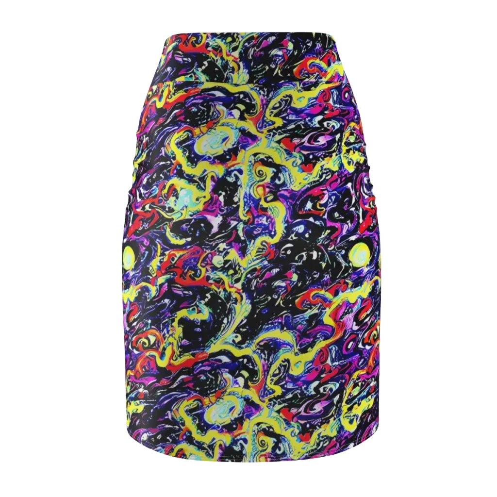 Ultraviolet Whirlpool on Pencil Skirt — Back