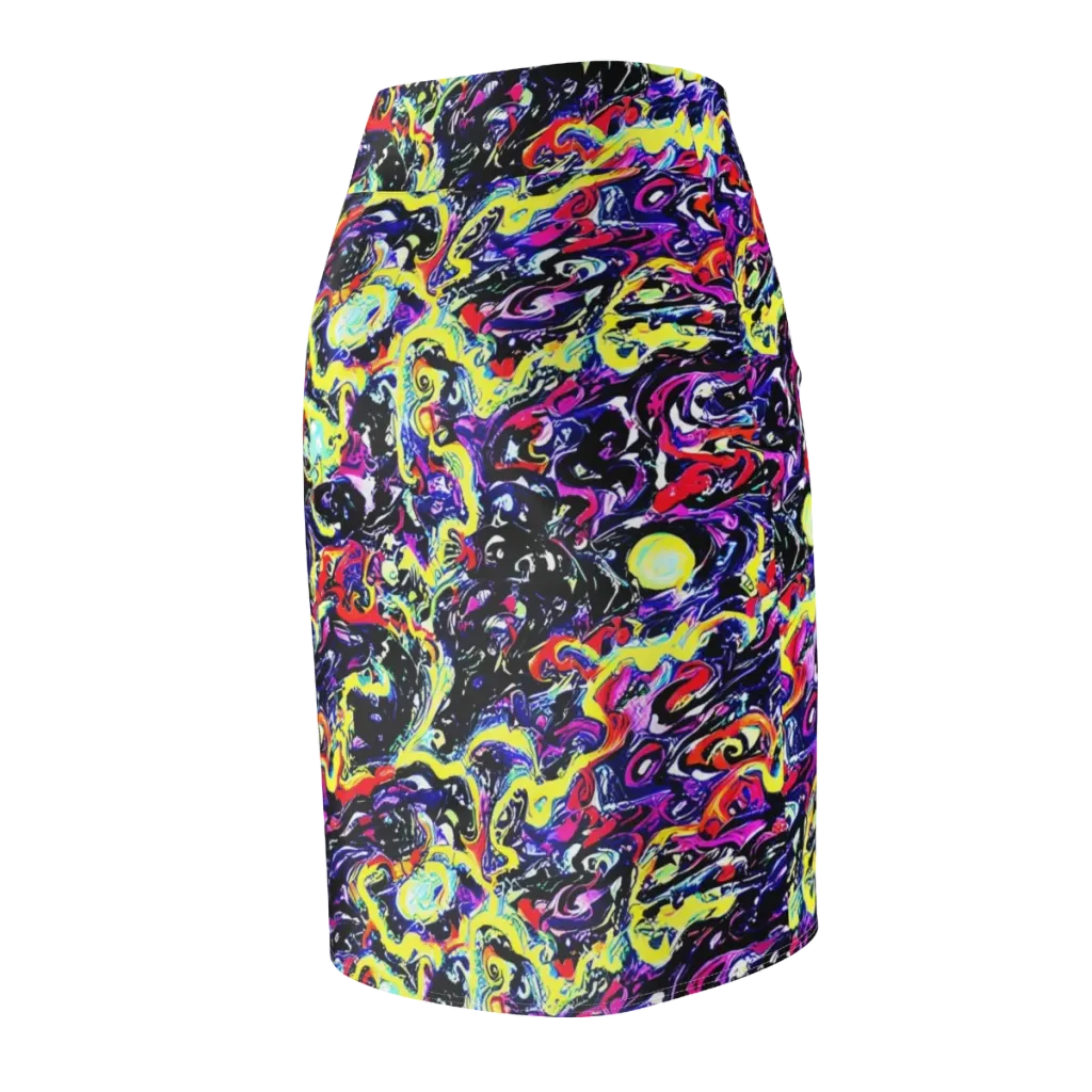 Ultraviolet Whirlpool on Pencil Skirt — Back Side