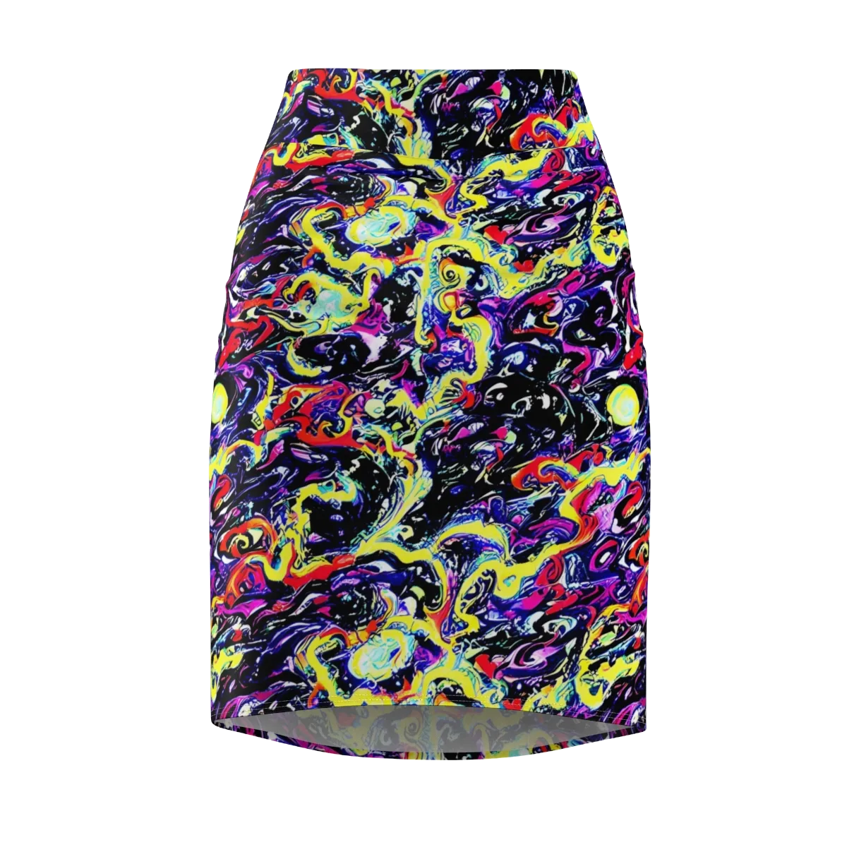Ultraviolet Whirlpool on Pencil Skirt — Front