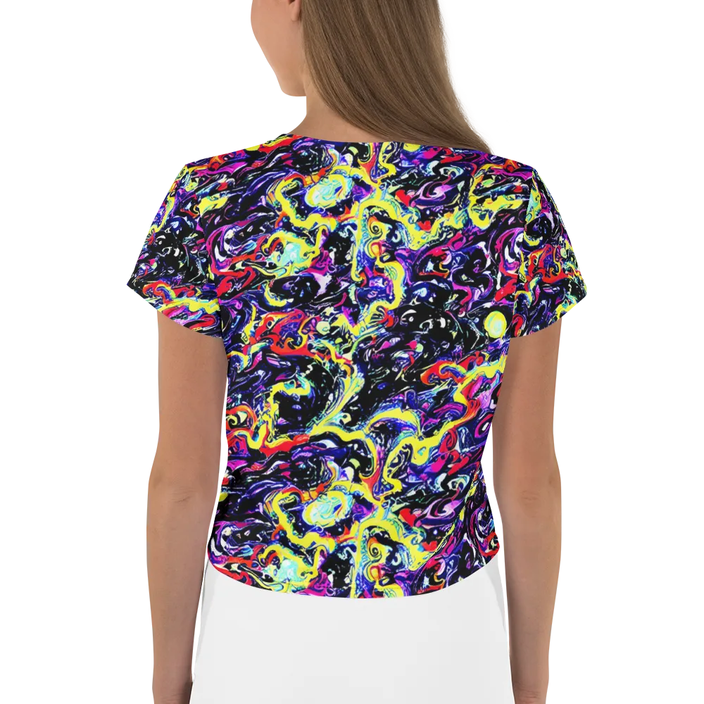 Ultraviolet Whirlpool on Crop Tee — Back