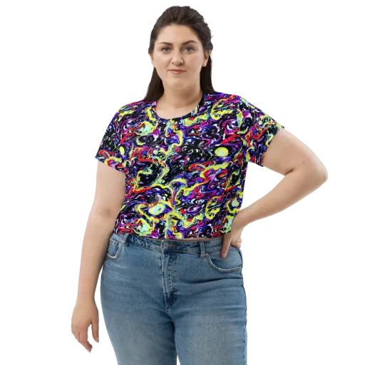 Ultraviolet Whirlpool on a Crop Tee