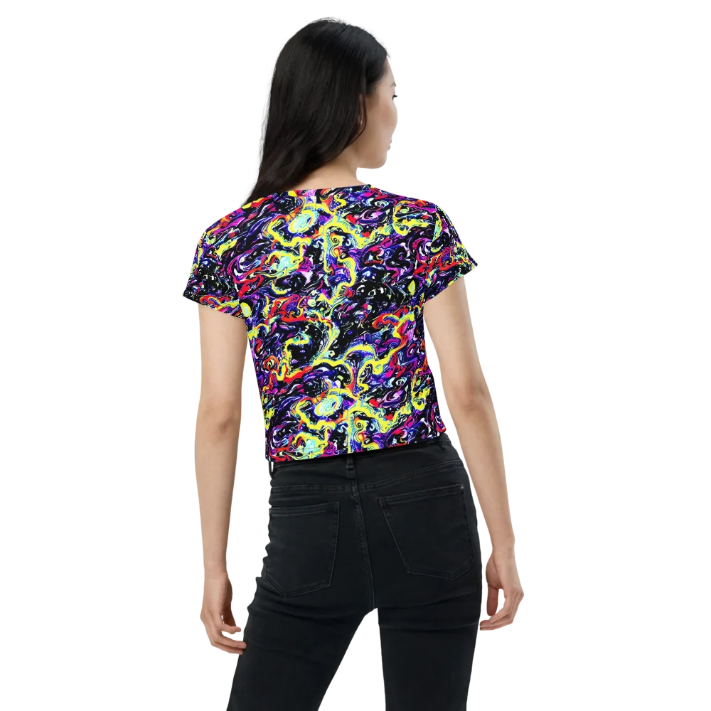 Ultraviolet Whirlpool on Crop Tee — Back