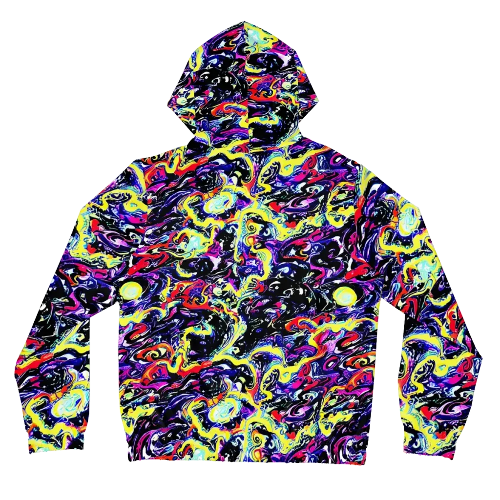 Ultraviolet Whirlpool on Women's Full-Zip Hoodie — Back