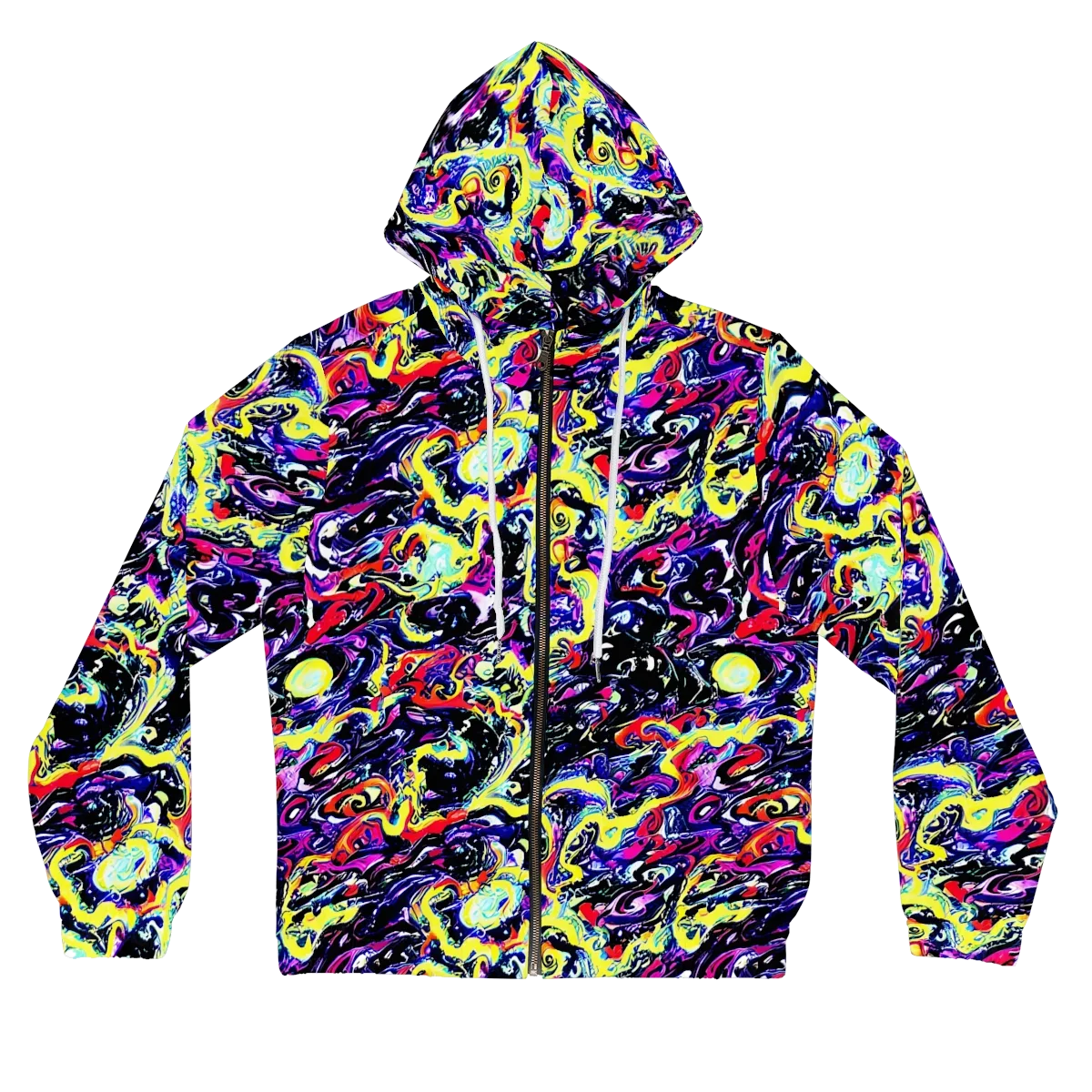 Ultraviolet Whirlpool on Women's Full-Zip Hoodie — Front