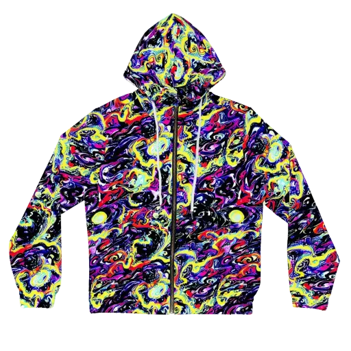 Ultraviolet Whirlpool on a Women's Full-Zip Hoodie