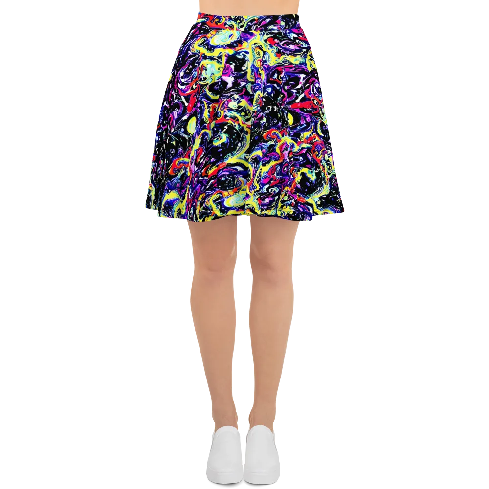Ultraviolet Whirlpool on Skater Skirt — Front