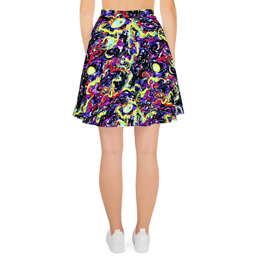 Ultraviolet Whirlpool on Skater Skirt — Back