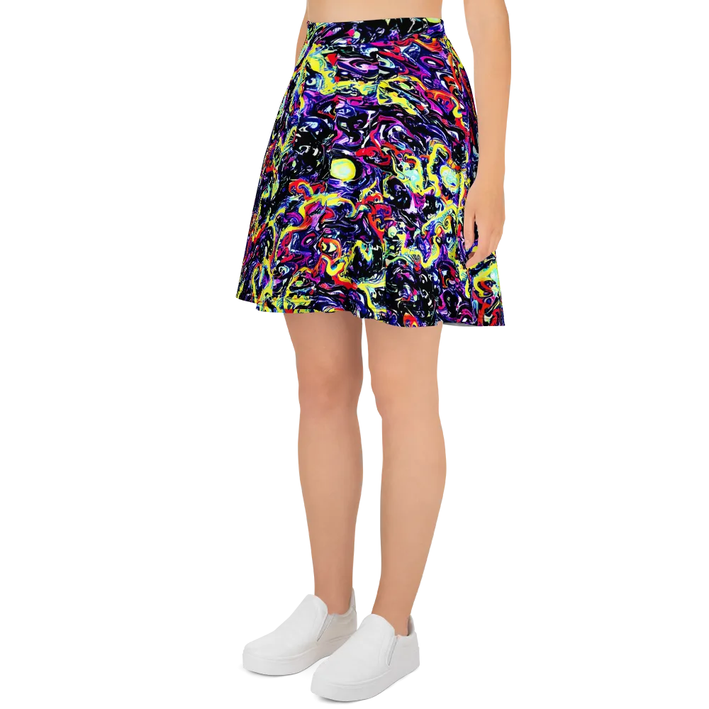 Ultraviolet Whirlpool on Skater Skirt — Left