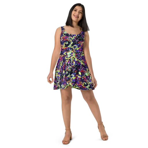 Ultraviolet Whirlpool on a Skater Dress