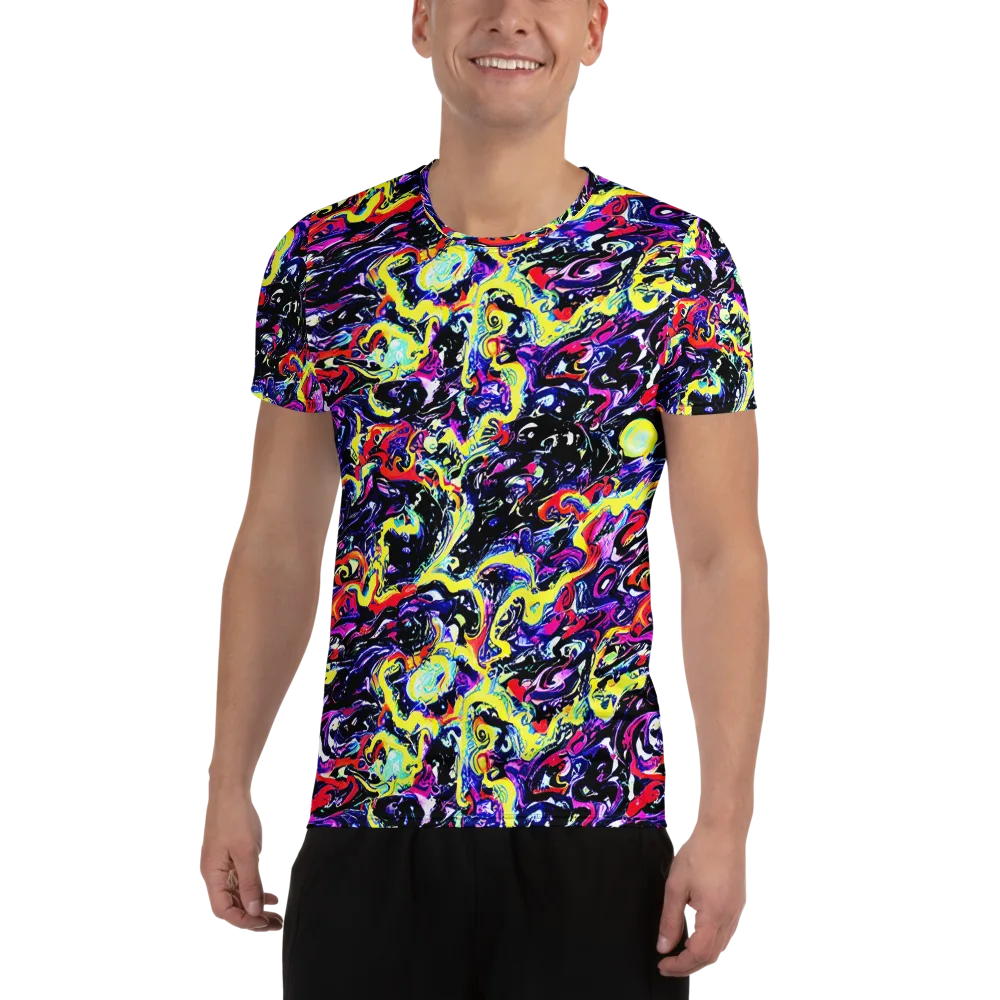 Ultraviolet Whirlpool on Men's Athletic T-Shirt — Front