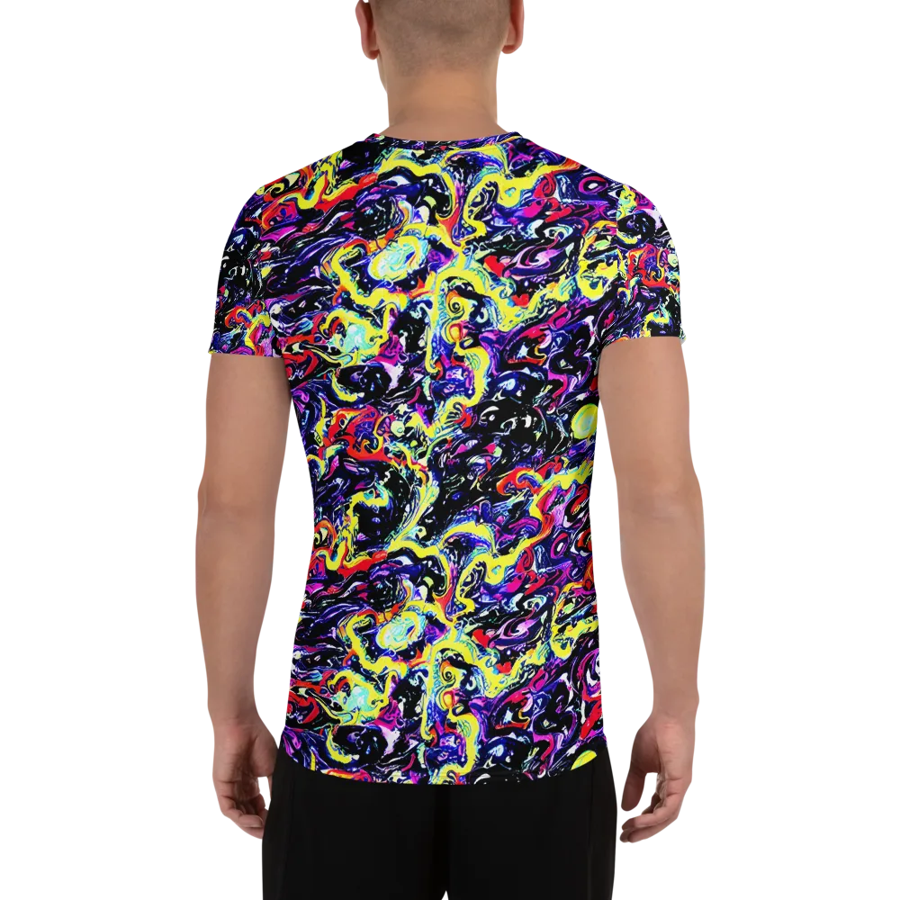 Ultraviolet Whirlpool on Men's Athletic T-Shirt — Back