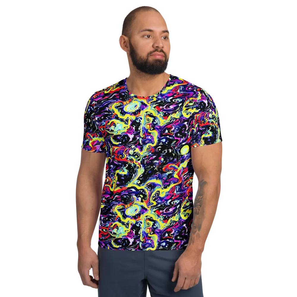 Ultraviolet Whirlpool on Men's Athletic T-Shirt — Front