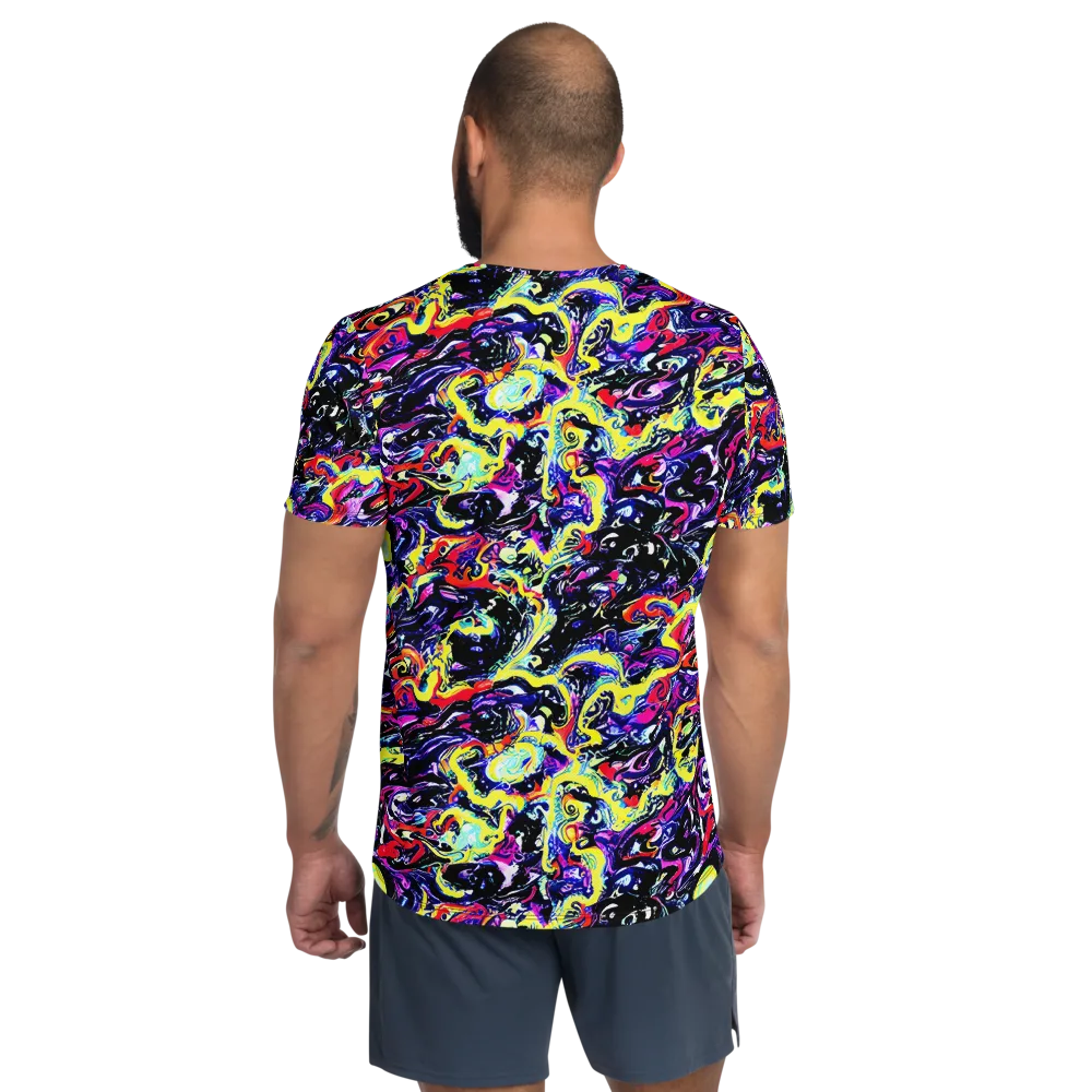 Ultraviolet Whirlpool on Men's Athletic T-Shirt — Back