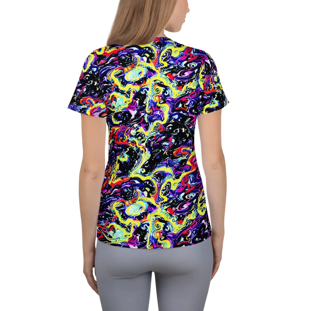 Ultraviolet Whirlpool on Women's Athletic T-Shirt — Back
