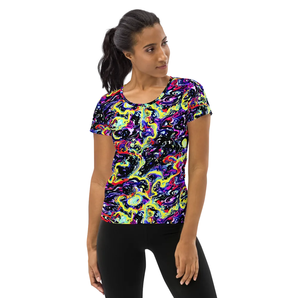 Ultraviolet Whirlpool on Women's Athletic T-Shirt — Front