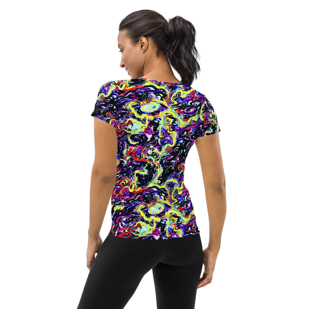 Ultraviolet Whirlpool on Women's Athletic T-Shirt — Back