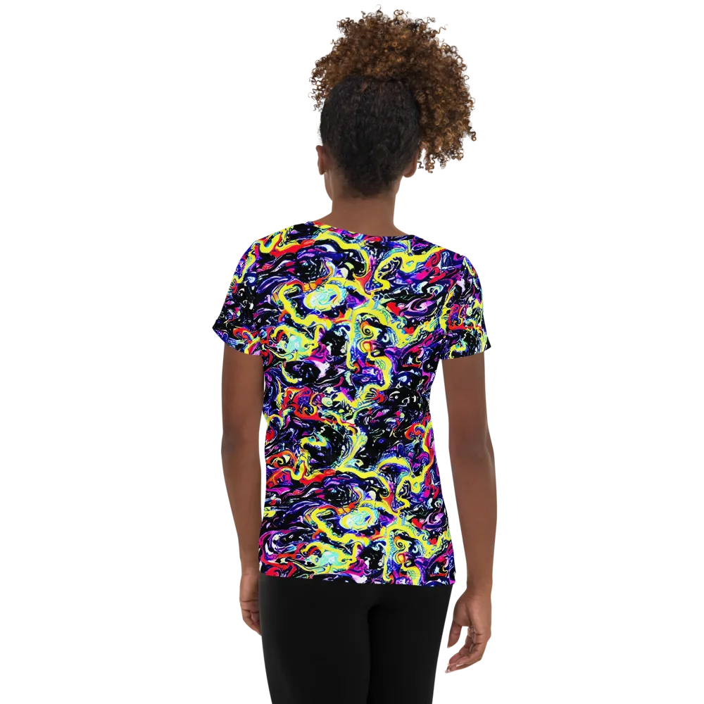 Ultraviolet Whirlpool on Women's Athletic T-Shirt — Back