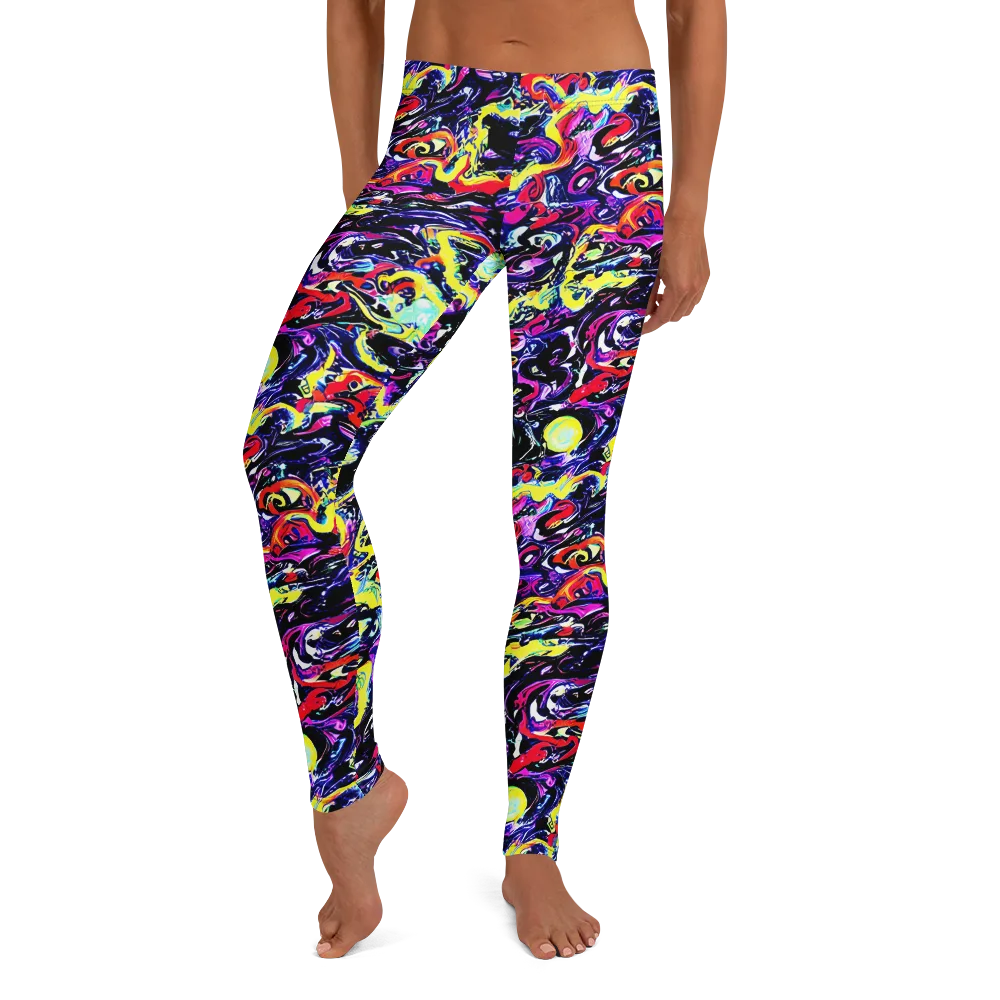 Ultraviolet Whirlpool on Leggings — Front