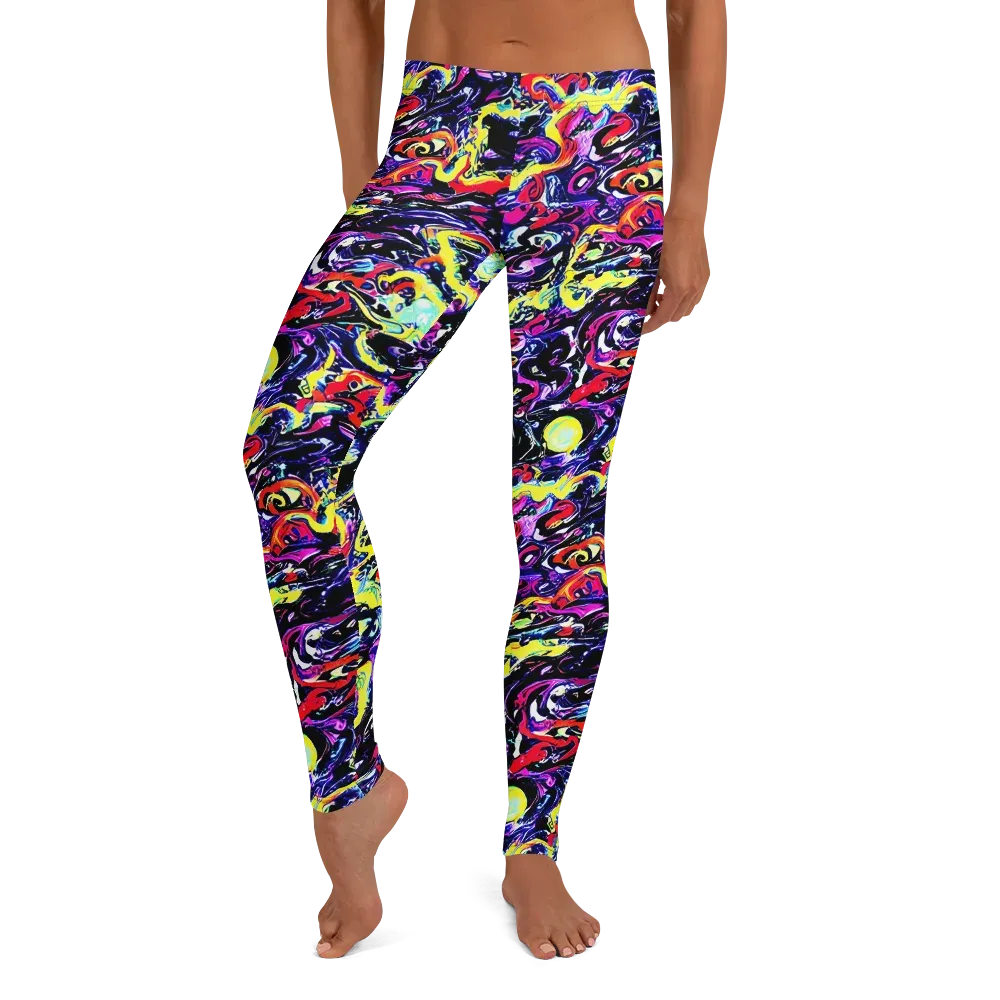 Ultraviolet Whirlpool on Leggings — Front