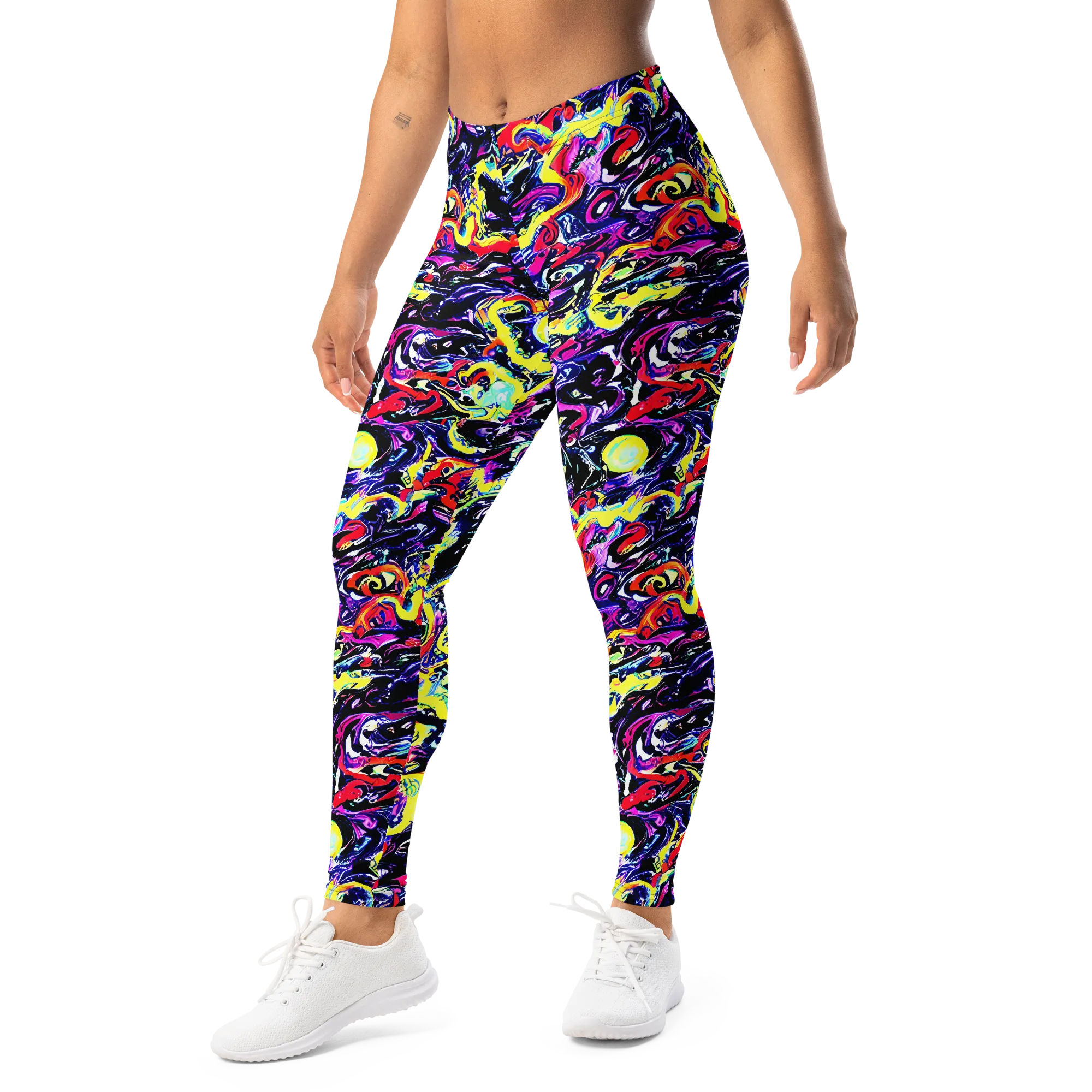Ultraviolet Whirlpool on Leggings — Left Front