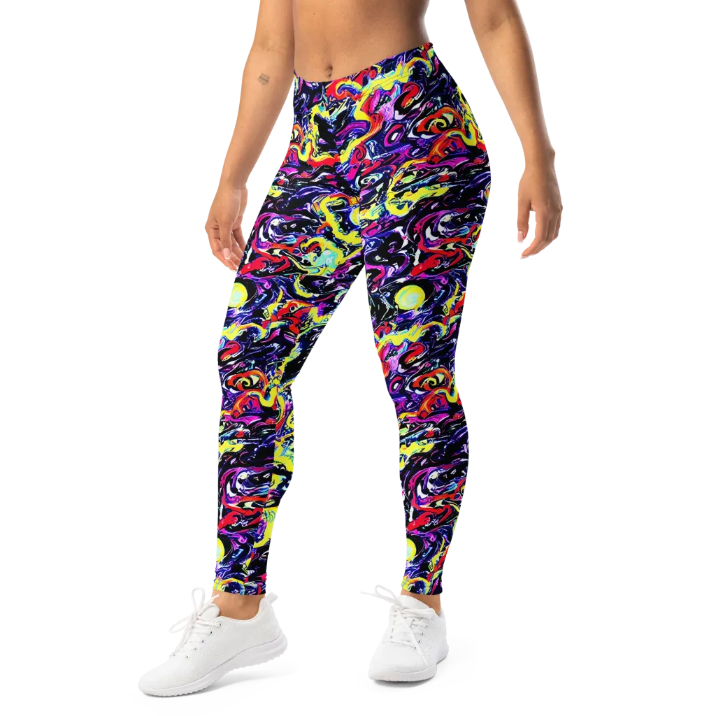 Ultraviolet Whirlpool on Leggings — Left Front