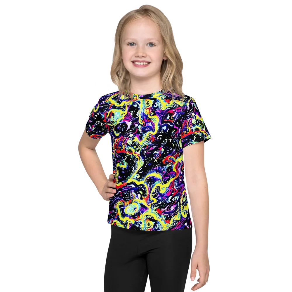Ultraviolet Whirlpool on Kids Crew Neck T-Shirt — Front