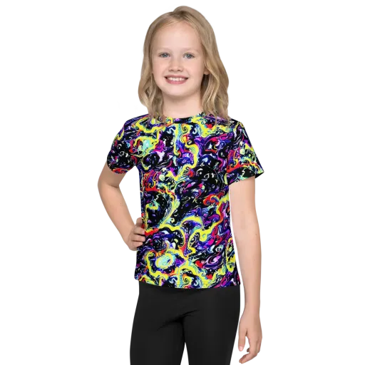 Ultraviolet Whirlpool on a Kids Crew Neck T-Shirt