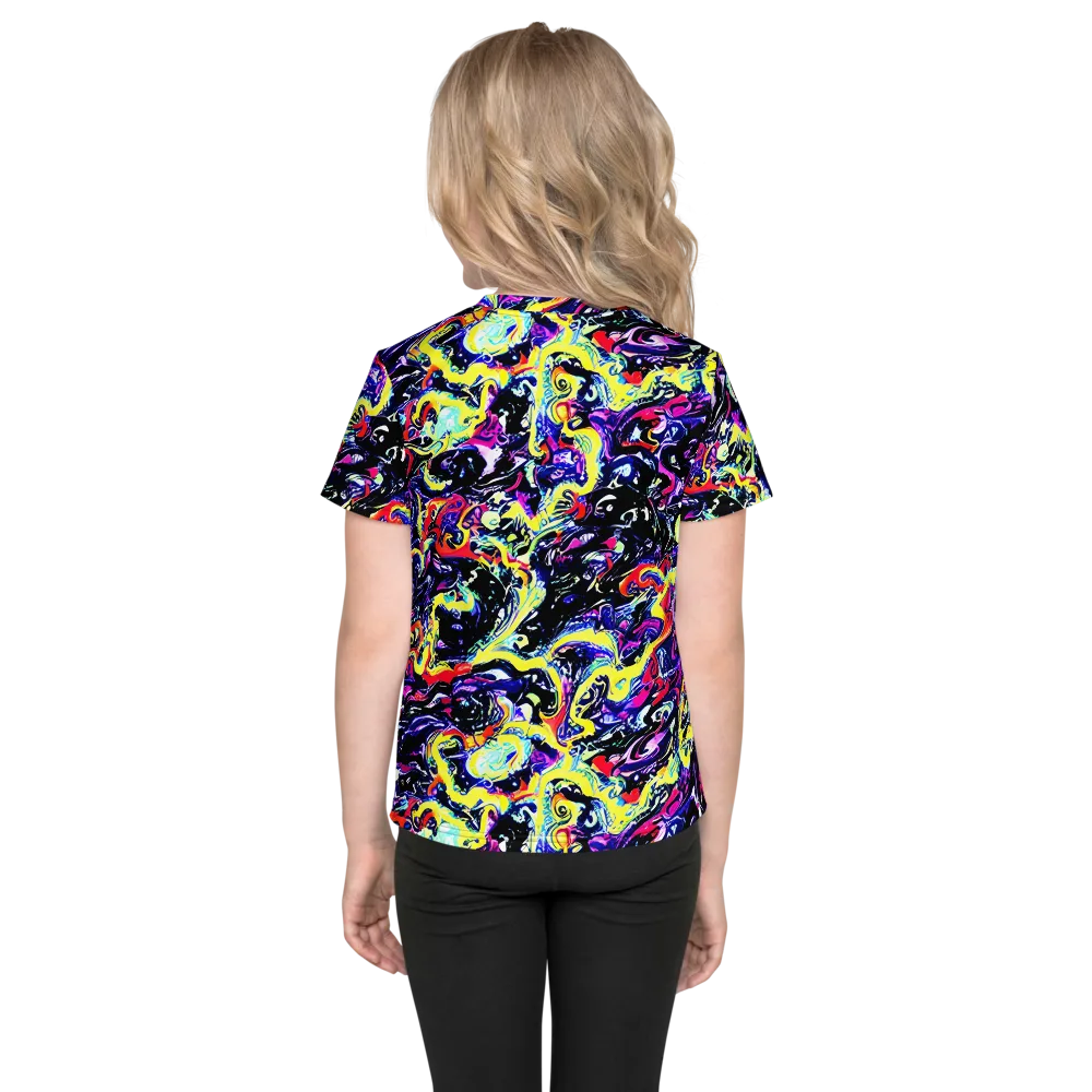 Ultraviolet Whirlpool on Kids Crew Neck T-Shirt — Back
