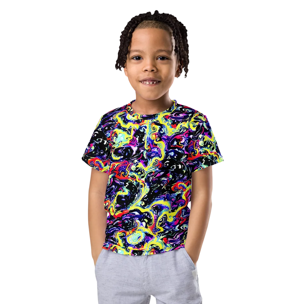 Ultraviolet Whirlpool on Kids Crew Neck T-Shirt — Front