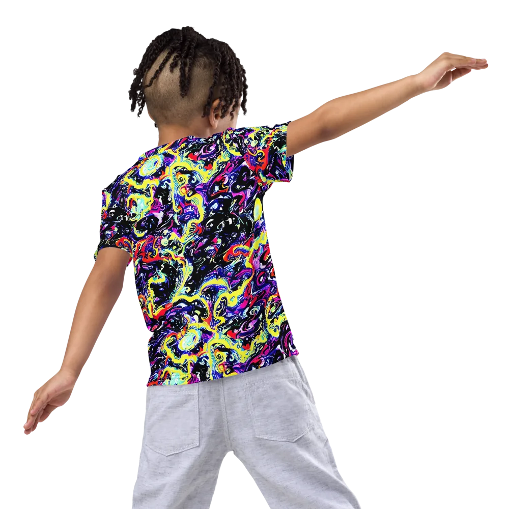 Ultraviolet Whirlpool on Kids Crew Neck T-Shirt — Back