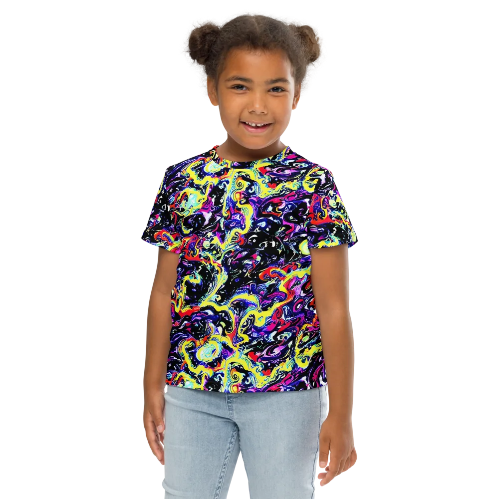 Ultraviolet Whirlpool on Kids Crew Neck T-Shirt — Front