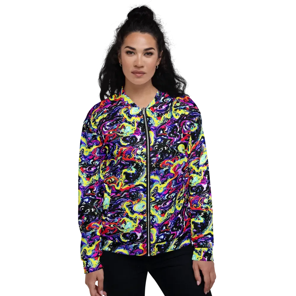 Ultraviolet Whirlpool on Bomber Jacket — Front