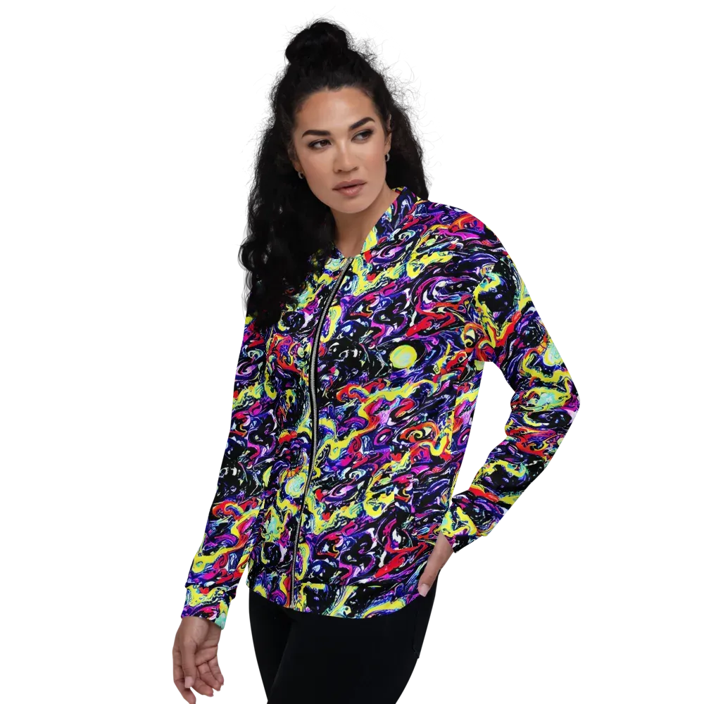 Ultraviolet Whirlpool on Bomber Jacket — Left
