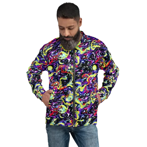 Ultraviolet Whirlpool on a Bomber Jacket
