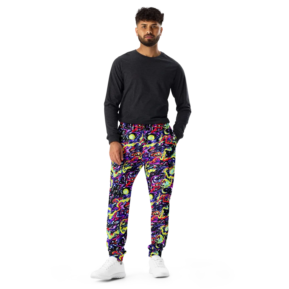 Ultraviolet Whirlpool on Men's Joggers — Front