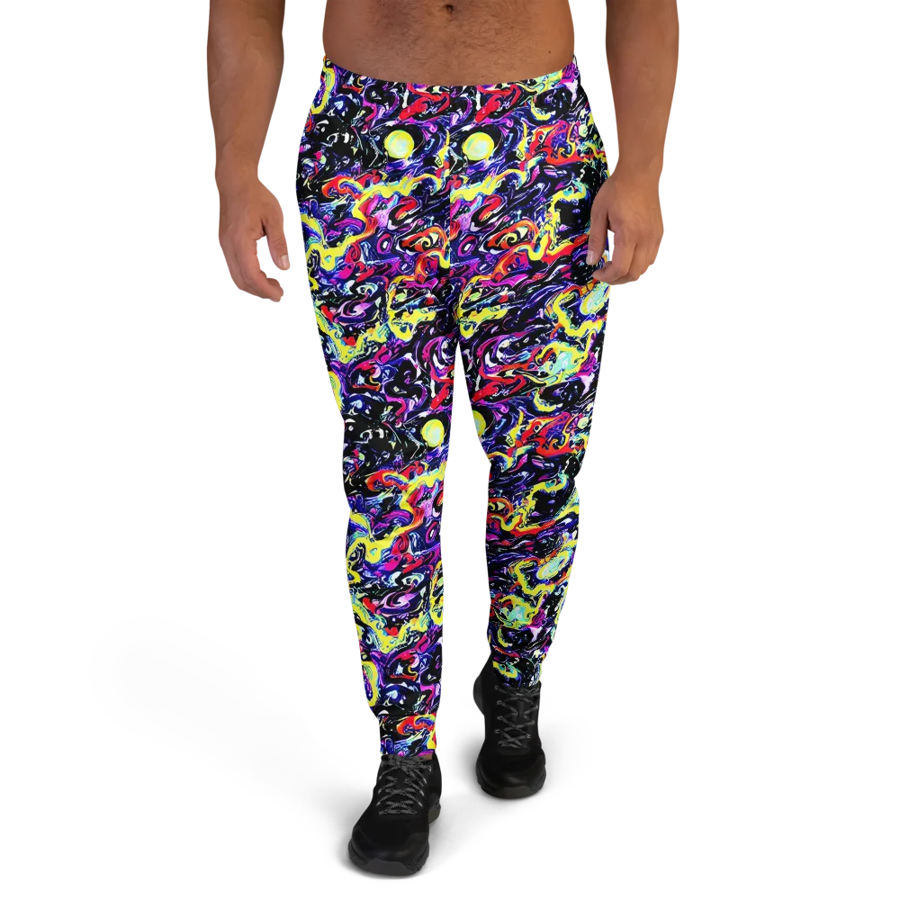 Ultraviolet Whirlpool on Men's Joggers — Front