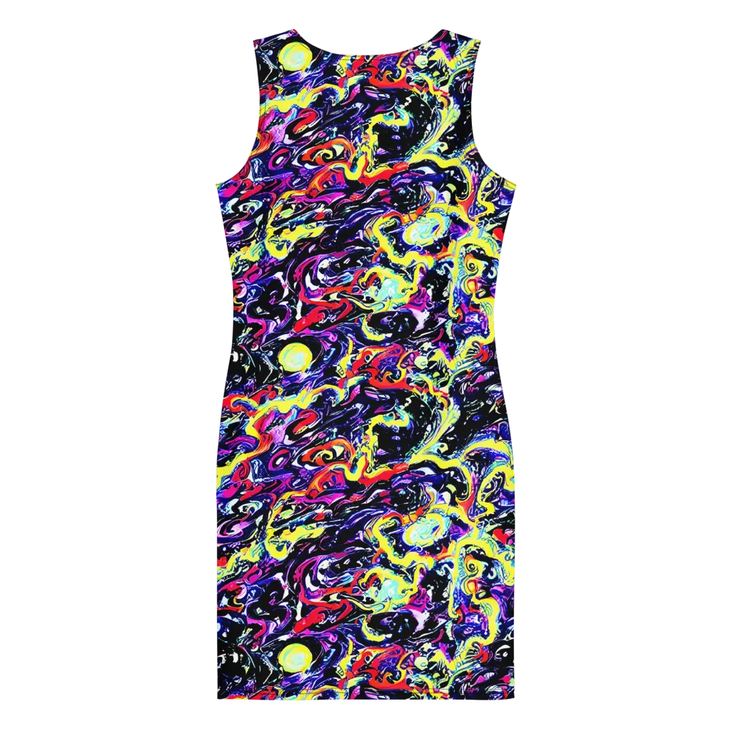 Ultraviolet Whirlpool on Bodycon Dress — Back