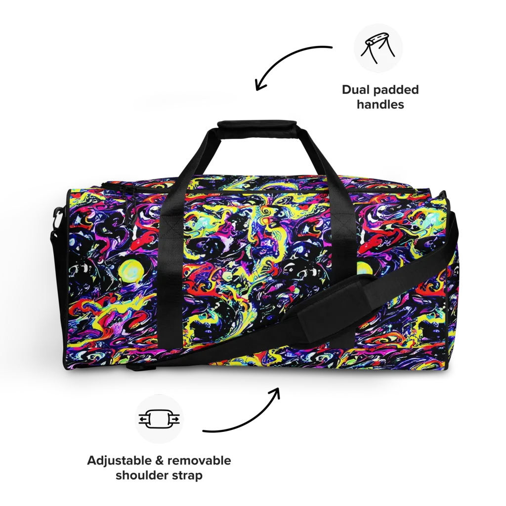 Ultraviolet Whirlpool on Duffle Bag — Front