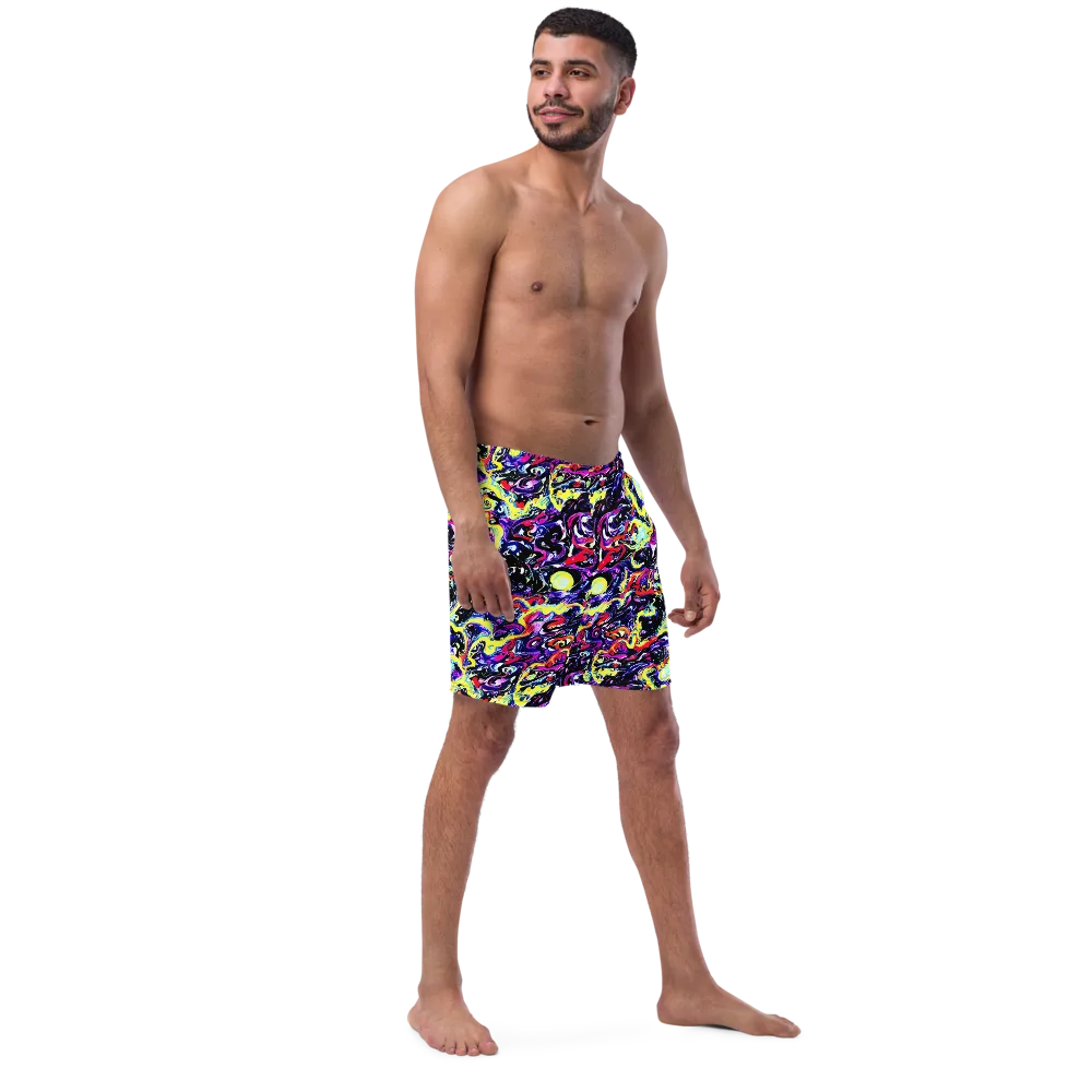Ultraviolet Whirlpool on Swim Trunks — Right Front
