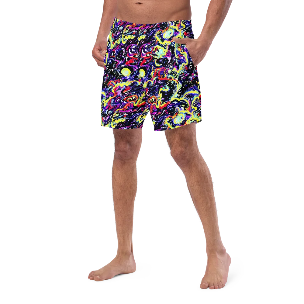 Ultraviolet Whirlpool on Swim Trunks — Left Front