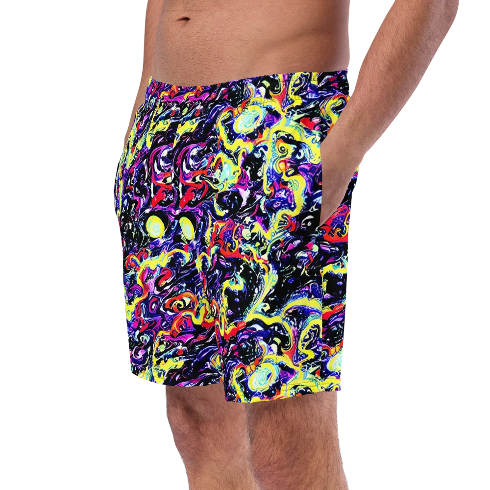 Ultraviolet Whirlpool on Swim Trunks — Left Front