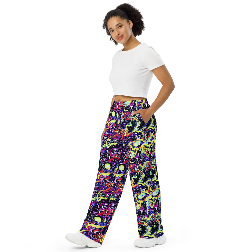 Ultraviolet Whirlpool on Wide-Leg Pants — Left Front