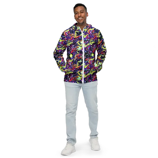 Ultraviolet Whirlpool on a Men's Windbreaker