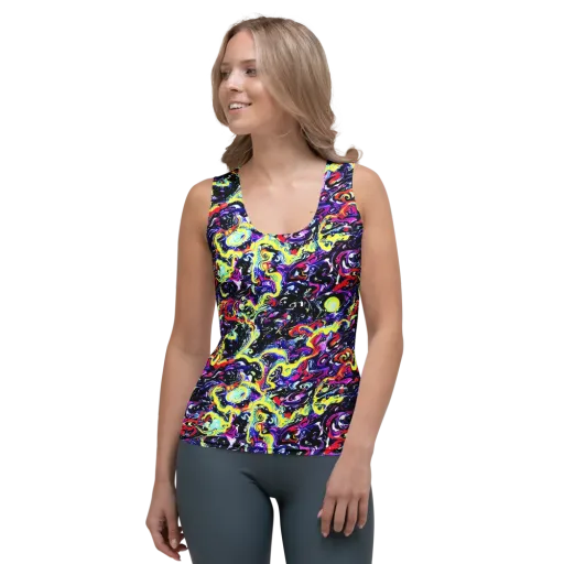 Ultraviolet Whirlpool on a Women's Tank Top