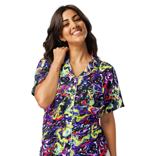 Ultraviolet Whirlpool on a Women's Short Sleeve Pajama Top