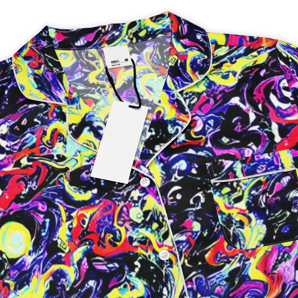 Ultraviolet Whirlpool on Women's Short Sleeve Pajama Top — Product details