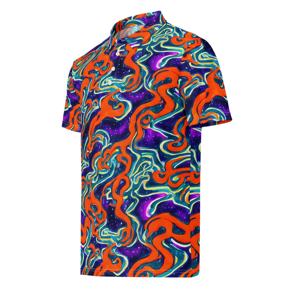 Flamewarp on Men's Slim Fit Polo Shirt — Left Front