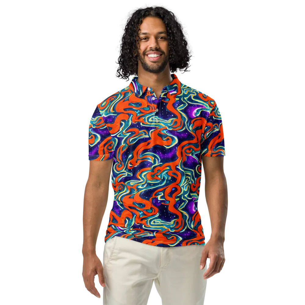 Flamewarp on Men's Slim Fit Polo Shirt — Front