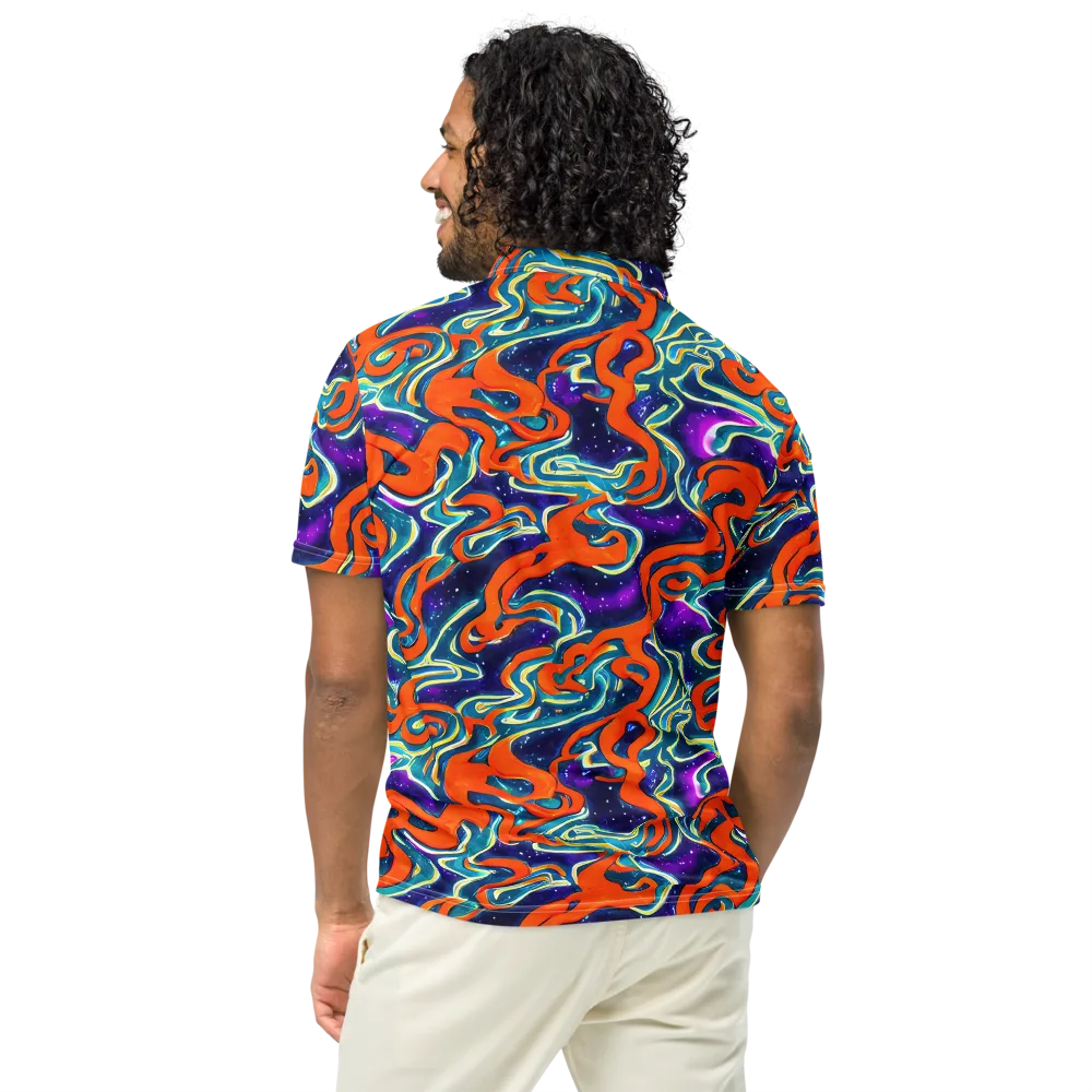 Flamewarp on Men's Slim Fit Polo Shirt — Back